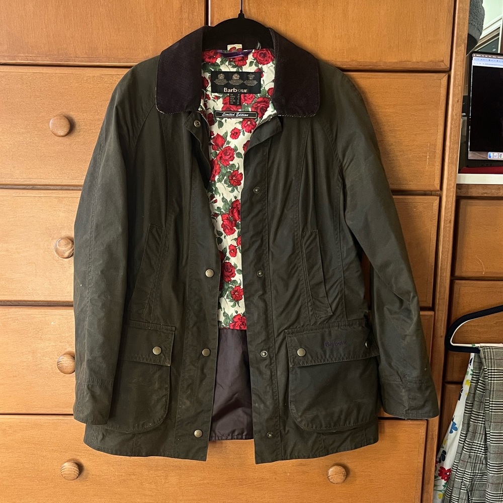 Barbour Waxed Utility Jacket Liberty Limited Edition Sz 4